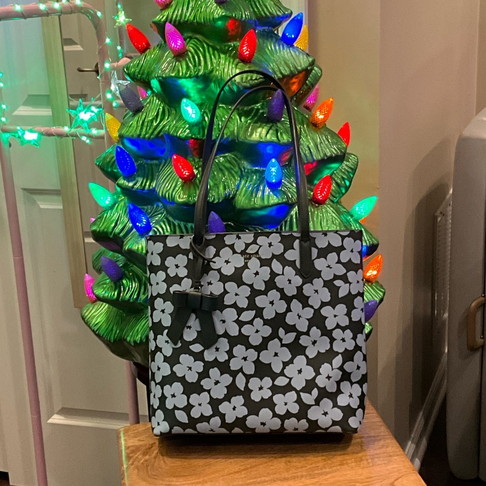 Kate Spade Black and White Floral Tote